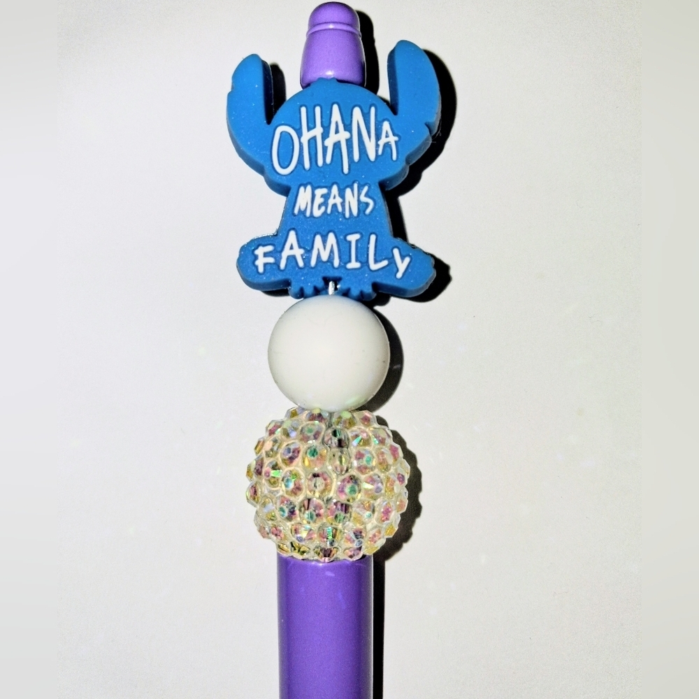 💙 STITCH (OHANA MEANS FAMILY) - CHARM PEN